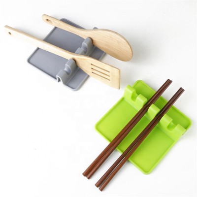 2020 New Silicone Kitchen Bpa-free Spatula Rest Heat Resistant Utensil Holder Silicone Spoon Rest